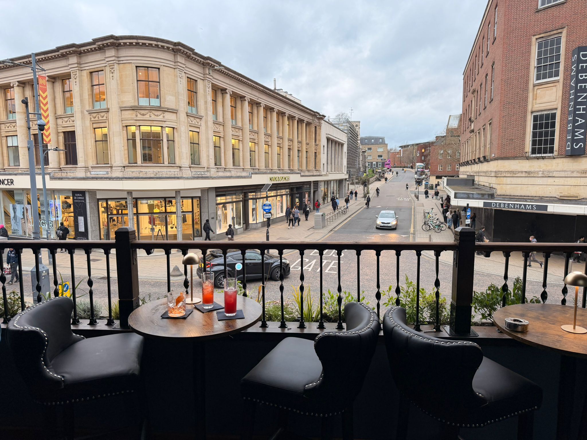 Balcony view over Norwich from The Aslan